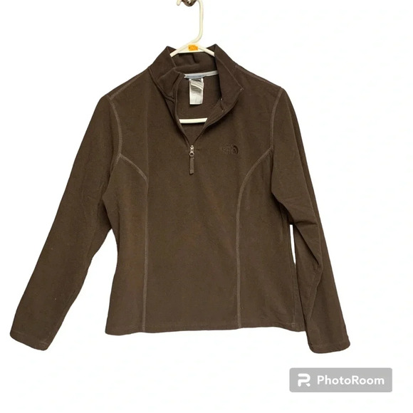 The North Face dark brown size medium pullover jacket 1/4 zip - Picture 1 of 8